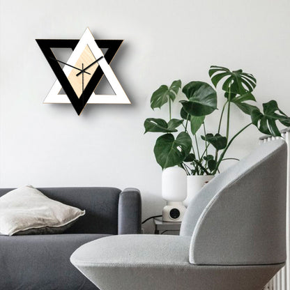 Nordic Personality Black And White Creative Wall Clock, Retro Silent And Simple Decorative Clock