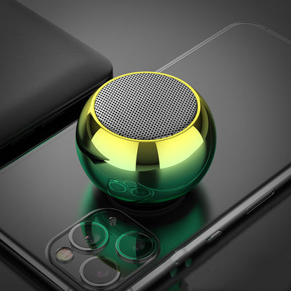 M3 Colorful Wireless Speakers 3D Mini Electroplating Round Steel Cannon Blue tooth Speaker Radio Support U Disk Subwoofer