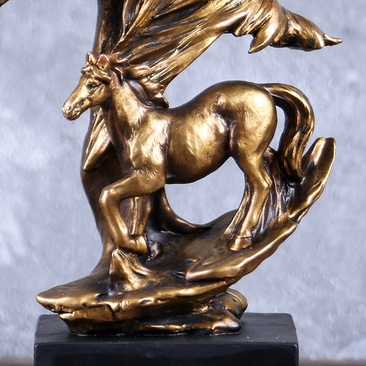 Escultura de caballo de bronce de Trongwell Home Decor para sala de estar