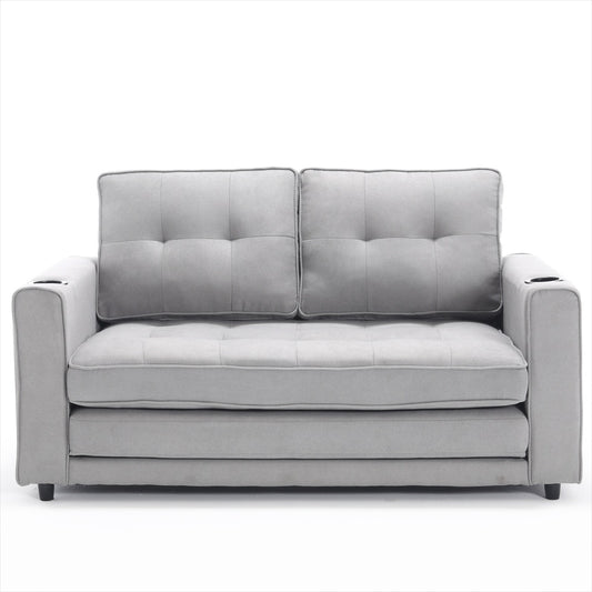 3-in-1 Upholstered Futon Sofa