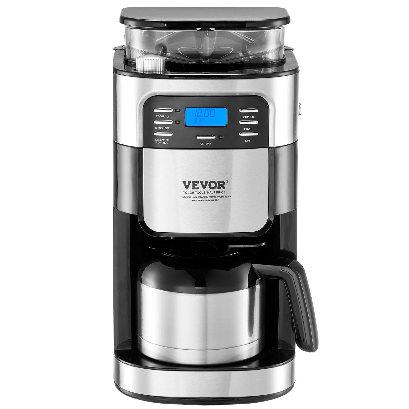 VEVOR 8-Cup Coffee Maker Drip Coffee Machine with 24-Hour Timer for Auto Brew