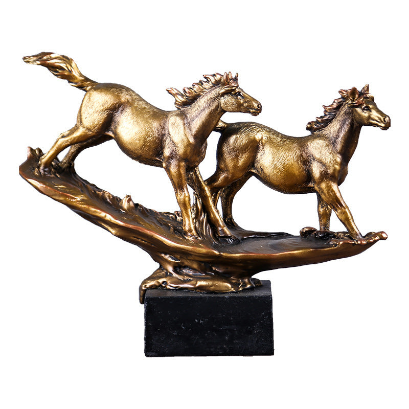 Trongwell Home Decor Bronze Horse Sculpture Statue Living Room