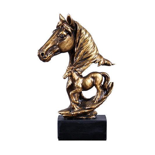 Escultura de caballo de bronce de Trongwell Home Decor para sala de estar