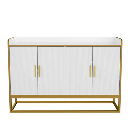 Modern Kitchen Buffet Storage Cabinet Cabinet White Gloss With Metal Legs For Living Room Kitchen