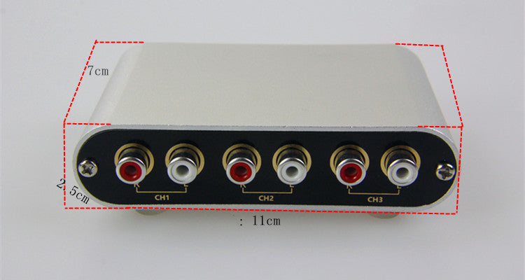 Two-way 1-in 3-out Audio Signal Switcher Remote Control