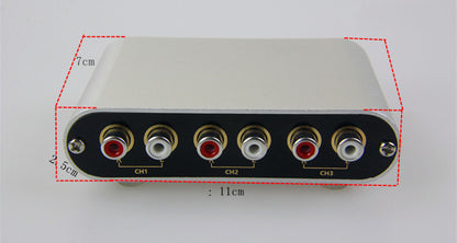 Two-way 1-in 3-out Audio Signal Switcher Remote Control