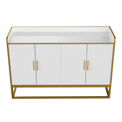 Modern Kitchen Buffet Storage Cabinet Cabinet White Gloss With Metal Legs For Living Room Kitchen