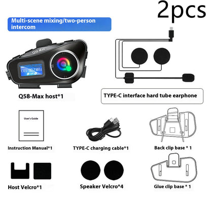 Mixing Intercom Helmet Bluetooth-compatible Headset With FM TF Card