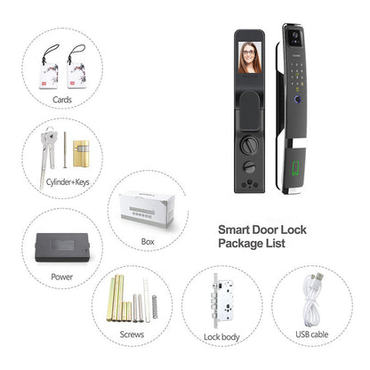 Face Recognition Anti-theft Fingerprint Password Smart Door Lock