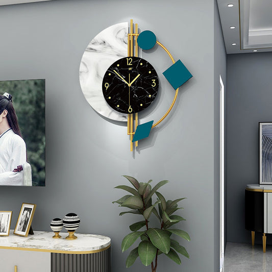 Relojes de pared de cuarzo sencillos y creativos con decoración elegante para sala de estar