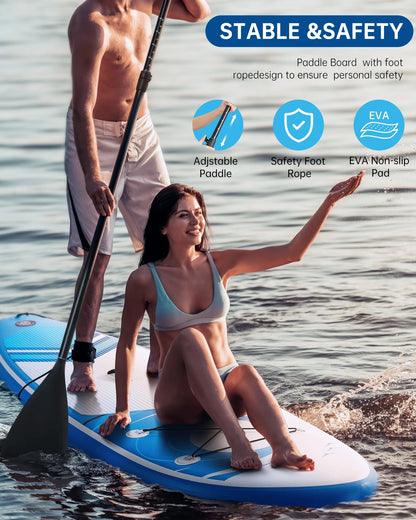 Inflatable Paddle Board Stand up Paddle Board 6 in Thick with Sup Accessories & Carry Bag & Fast Pumping for Adults & Youth