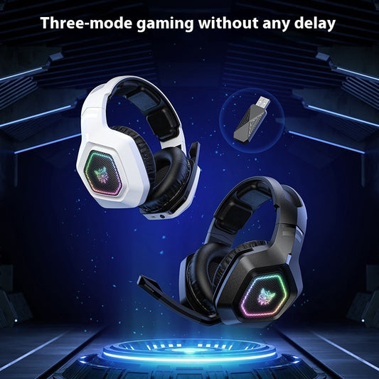 Auriculares inalámbricos para juegos con Bluetooth 24G y sonido RGB luminoso.