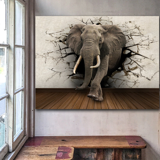 Pintura en lienzo de elefante para decoración creativa del hogar