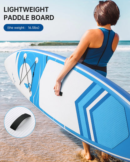 Inflatable Paddle Board Stand up Paddle Board 6 in Thick with Sup Accessories & Carry Bag & Fast Pumping for Adults & Youth