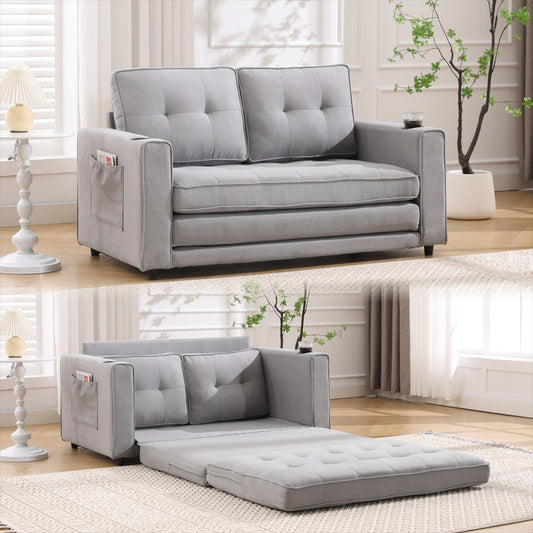 3-in-1 Upholstered Futon Sofa