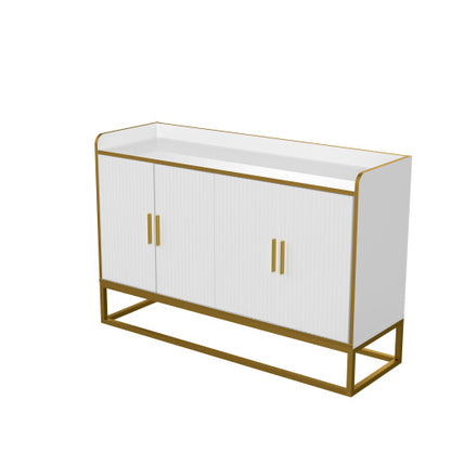 Modern Kitchen Buffet Storage Cabinet Cabinet White Gloss With Metal Legs For Living Room Kitchen